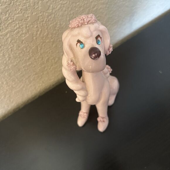 Kreiss Vintage Link Poodle Mama Dog Spaghetti Blue Rhinestone Eyes NO Puppies - Picture 2 of 7